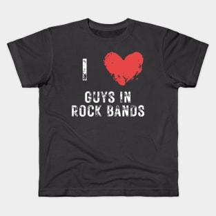 I Heart Guys in Rock Bands Kids T-Shirt